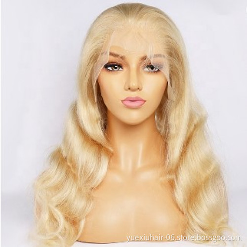 613 Lace Frontal Wig Body Wave Human Hair, Wholesale Price Virgin Blonde 613 Body Wave Lace Frontal Wig for Black Women